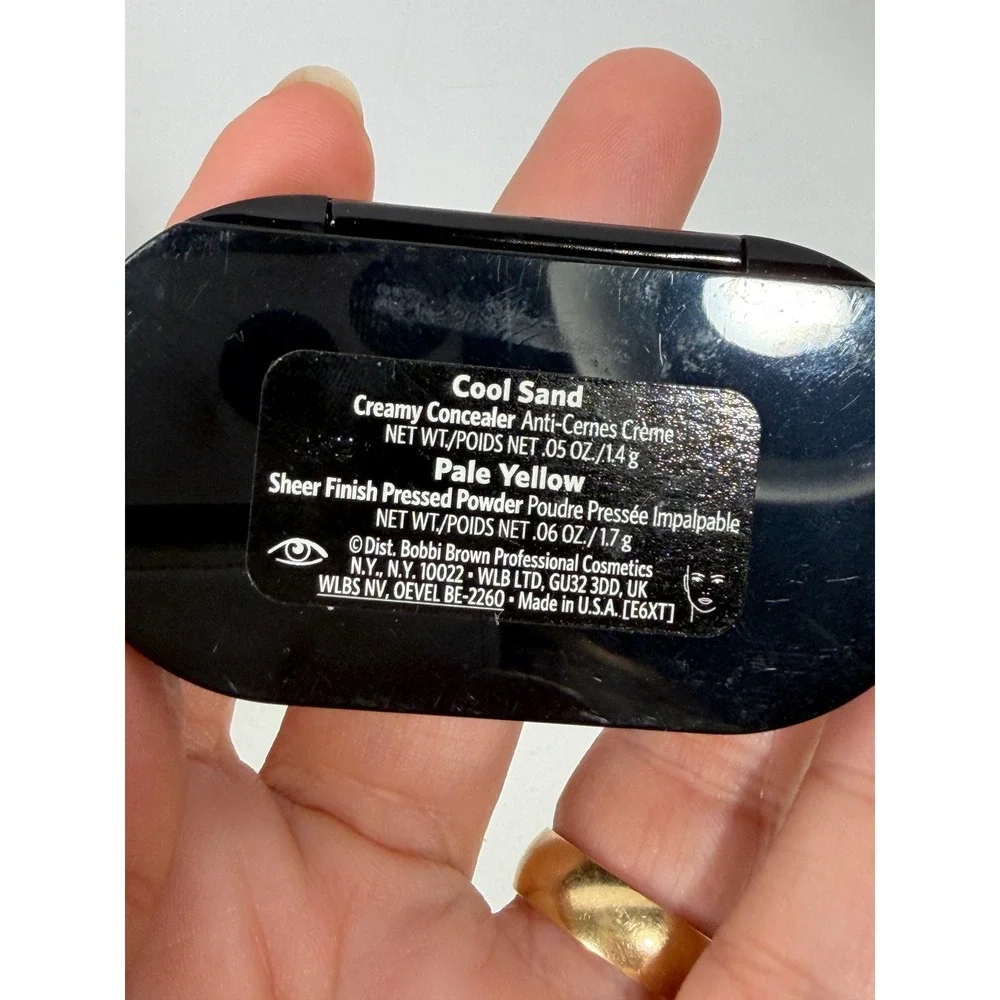 Bobbi Brown Creamy Concealer Kit Cool Sand Pale Yellow Powder Duo Compact RARE